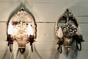 Pair Of French Carved Flower Basket Wall Lights