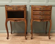 Pair Of French Cherry Wood Bedside Chevets Or Lock