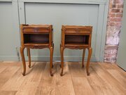 Pair Of French Cherrywood Bedside Lockers