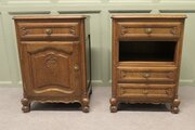 Pair Of French Golden Oak Bedside Cabinets 