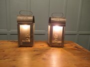 Pair Of  Brass Carriage Lamps, Large Wall Hanging 