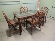 Regency Style Simulated Bamboo Dining Table And 4 