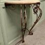 Rustic French Wrought Iron Marble Console or Hall 