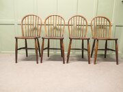 Set Of 4 Beech & Elm Hoop Back Windsor Chairs