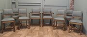 Set Of 8 Arts And Crafts Golden Oak Dining Chairs 