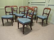 Set Of 8 Regency Dining Chairs, With Leather Seats