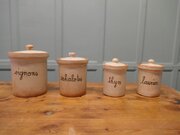 Set Of French Earthenware  Spice  Crocks