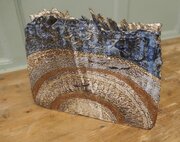 Signed French Studio Art Slab Vase, Saint Emilion