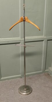 Stylish French Chrome And Beech Gents Valet Hanger