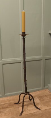 Tall Blacksmith-made Wrought Iron Candle Stick 