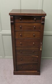 Tall Victorian Wellington Chest Filing Cabinet