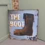 Traditional Large Iron Hanging Pub Sign. The Boot