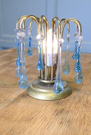 Turquoise Tear Drop Lustre Bed Side Lamp