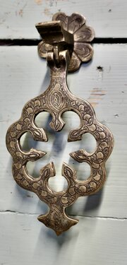 Very Large 19th Century Pierced Brass Door Knocker