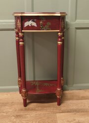 Very Striking Red Lacquer Chinoiserie Side Table