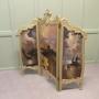 Very Unusual Painted 3 Fold Screen  Gilt Fire Screen