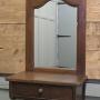 Wall Hanging Arts  Crafts Chestnut Cloakroom Mirror with Shelf  Cloakroom or Bathroom