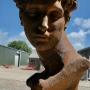 Weathered Cast Iron Bust of Michelangelos David  