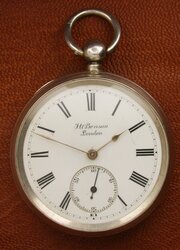 J.W. BENSON Silver Open Face P/W London 1895