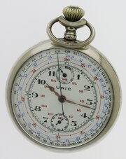 Rare Unic Silver 0.800 Four Colour Chronograph P/W