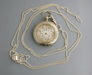 Silver FOB Pretty Dial Engraved Keywind P/W 1880