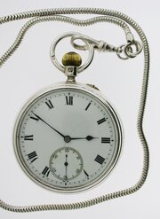 Silver R.J. Barfoot & Co English Pocket Watch 