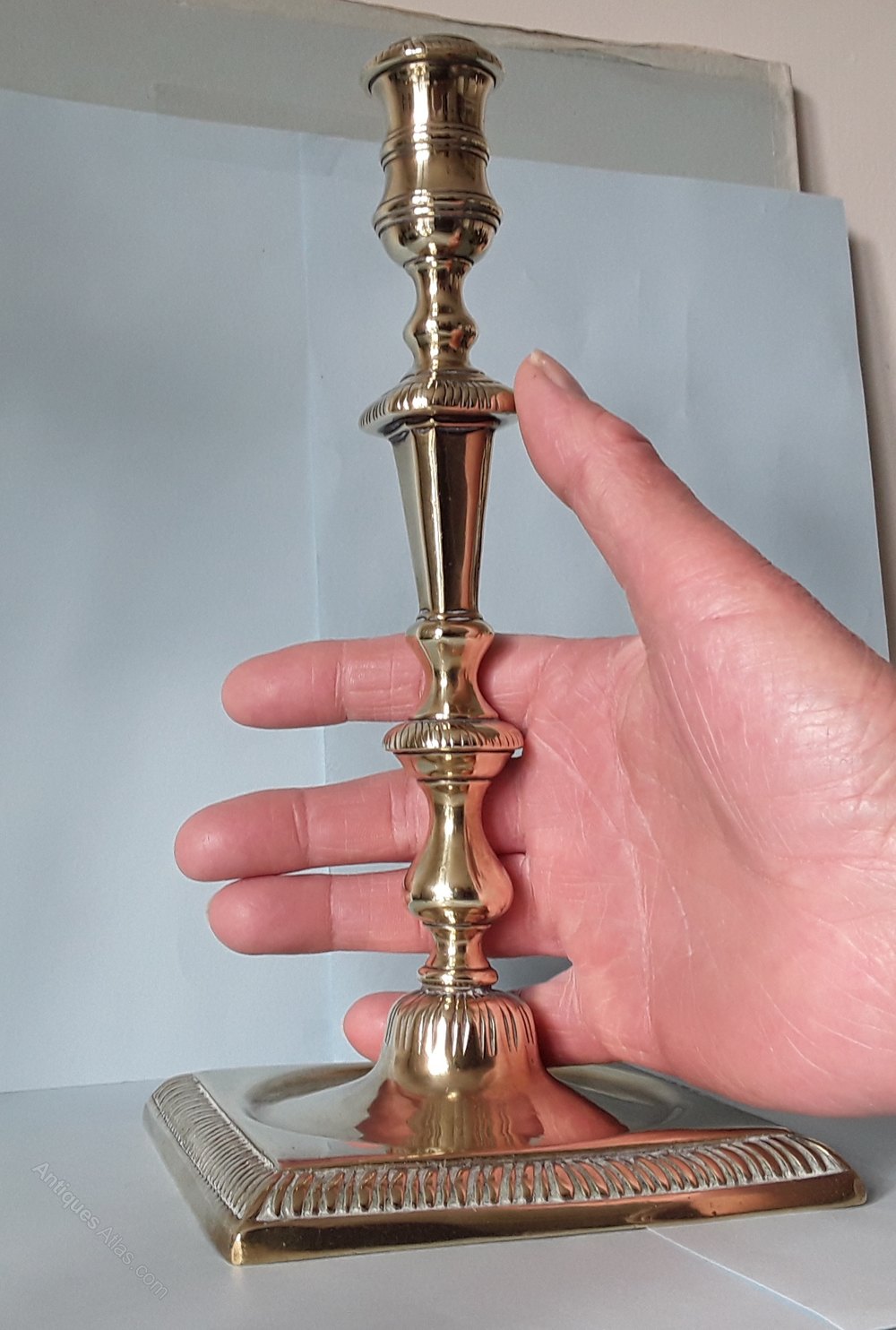 Antiques Atlas Brass Candlesticks, Circa 1760.