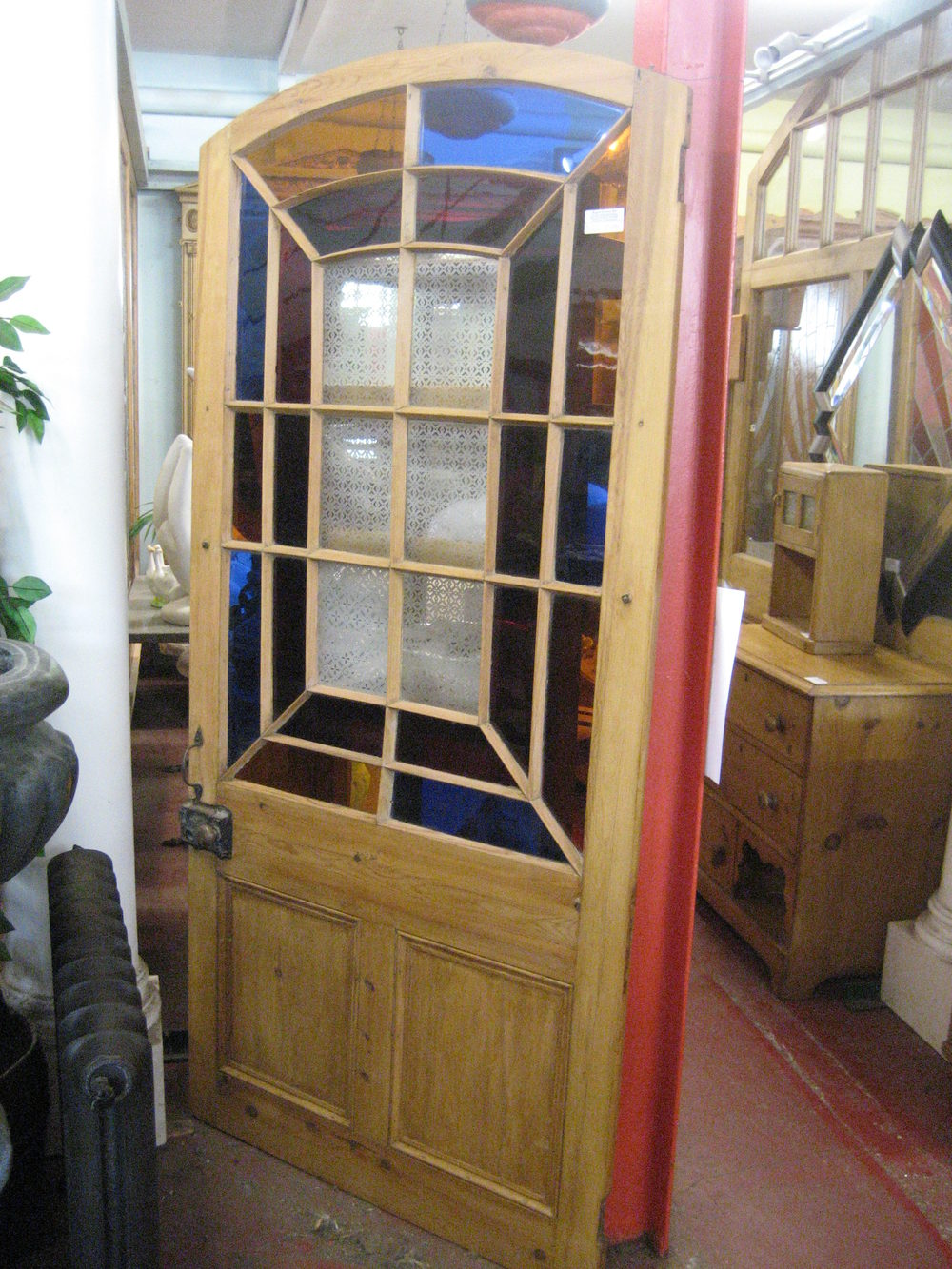 Antiques Atlas Victorian Arched Etched & Stained Glass Door