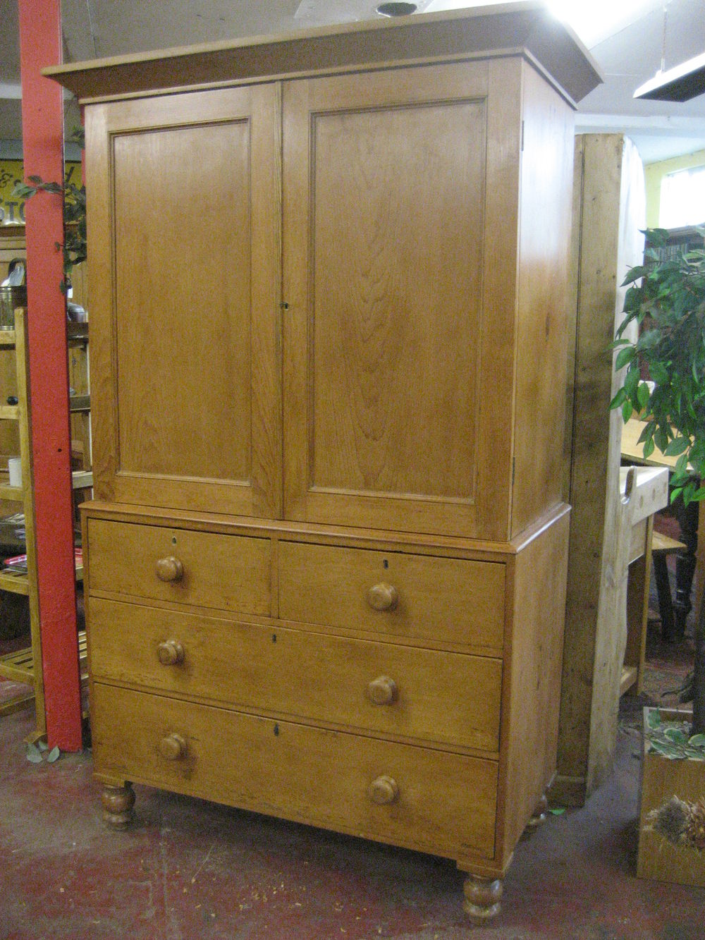 Victorian Pine Linen Press Antiques Atlas