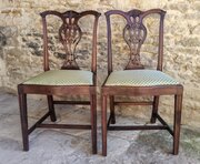 Pair Of Chippendale Style Dining Chairs Circa 1890