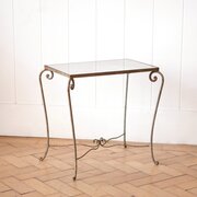 Elegant Painted And Gilded Iron Side Table.