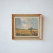 Mid Century Landscape - Oil On Board