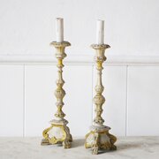 Pair Of Italian Painted Candlesticks