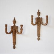 Pair Of Carved Pine Sconces