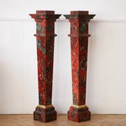 Pair Of Faux Marble Display Pedestals.