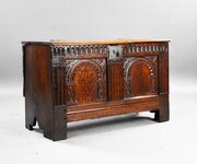Antique Carved Oak Coffer