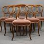 Set Six Victorian Walnut Dining Chairs