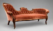 Victorian Carved Walnut Chaise Longue Settee