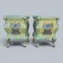 Fine Pair French Painted Bedside Chests of Drawers