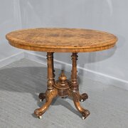 Fine Victorian Burr Walnut Inlaid Centre Table