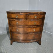 Georgian Bowed Mahogany Chest Of Drawers