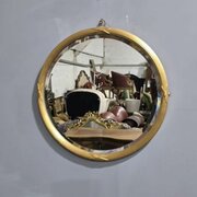 Good Edwardian Round Gilt Mirror