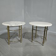 Near Pair French Marble Side Tables