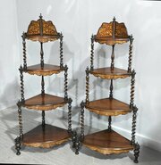 Outstanding Pair Victorian Corner Stands