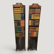 Outstanding Pair Of Slim Open Adjustable Bookcases