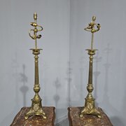 Pair Church Candlestick Table Lamps