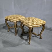Pair French Gilt Stools