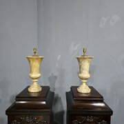Pair Italian Marble Table Lamps