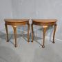 Pair Oak Demi Lune ConsoleTables