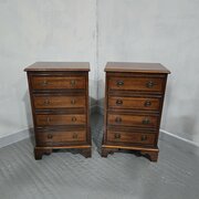 Pair Regency Mahogany Bedside Lamp Chests Of Drawe